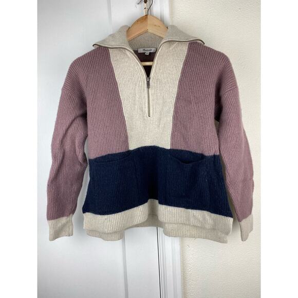 Madewell Glenbrook 1/2 Zip Merino Wool Blend Pullover Sweater - Picture 1 of 6